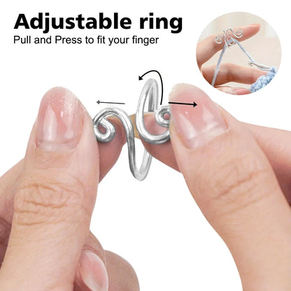 3pcs Adjustable Knitting Crochet Loop Ring Yarn Guide Finger Holder Thimble Crocheters
