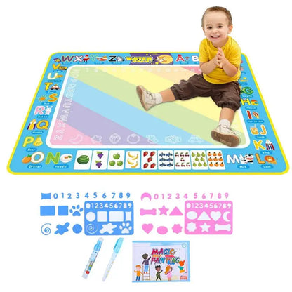 Water Painting Mat Repeated Graffiti Coloring Dust-Free 80x60cm Drawing Doodling Mat