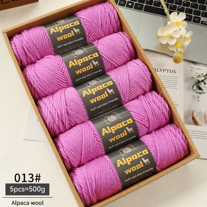 Alpaca Wool Yarn 500g DIY Knitting Kit 245 Stick Needle Thick Warm Yarn