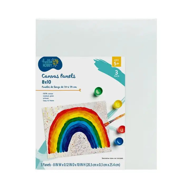 (2 pack) Hello Hobby 8x10 Panel Canvas, 3PK