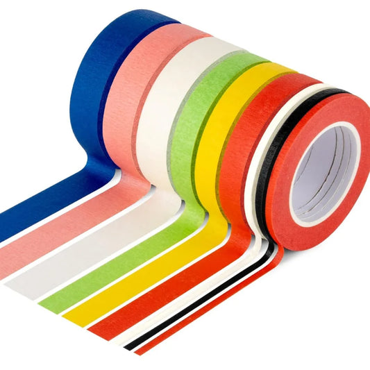 9 Rolls Colored Masking Tape - 42.6 Yards Adhesive Colored Painters Tearable