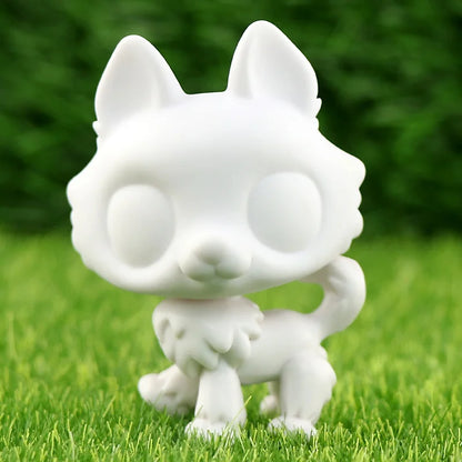 White Base Pet, Lovely Shorthair Cat Collie Husky Action Figure