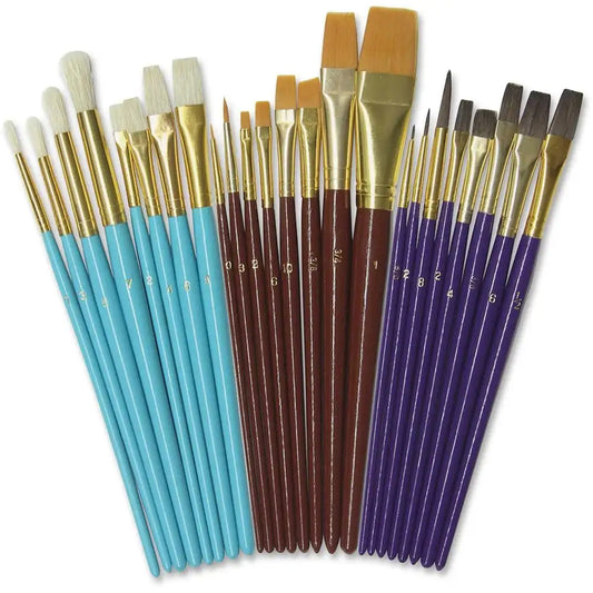 Creativity Street Deluxe Brush, Assorted Colors & Sizes, 24 Brushes
