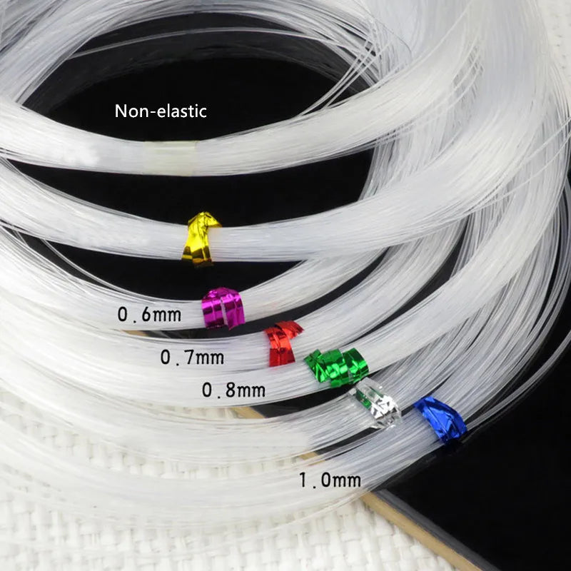 0.4 0.5 0.6 0.7 0.8 1mm Dia Crystal Nylon Thread Transparent Non-elastic Fishing Line Beading Cord For DIY Jewelry Finding HK197