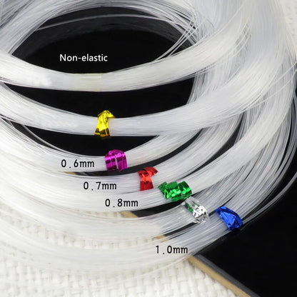 0.4 0.5 0.6 0.7 0.8 1mm Dia Crystal Nylon Thread Transparent Non-elastic Fishing Line Beading Cord For DIY Jewelry Finding HK197