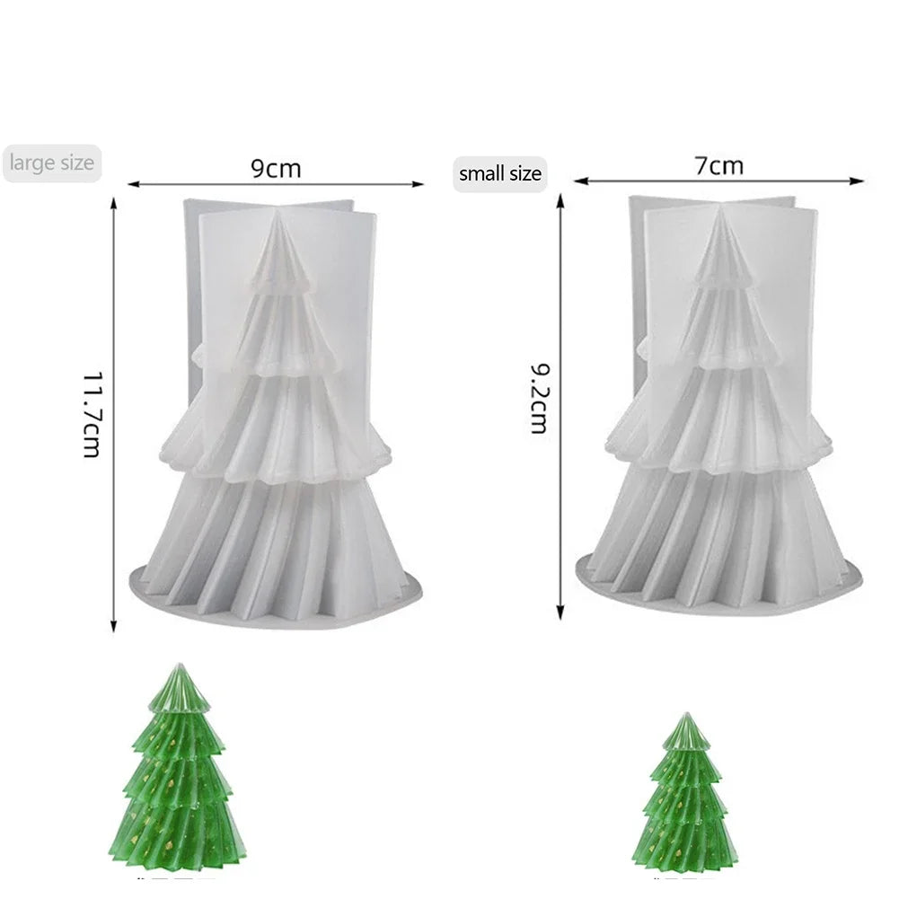 Pack of 2 Christmas Tree Silicone Candle Moulds