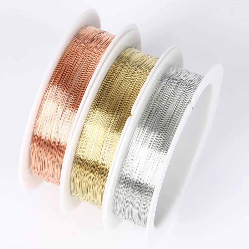 0.2/0.25/0.3/0.4/0.5/0.6/0.8/1mm Gold Silver Color Alloy Cord Beading Wire