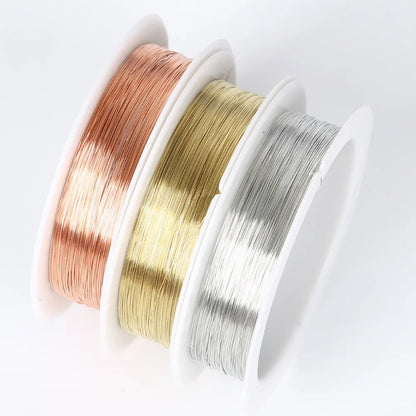 0.2/0.25/0.3/0.4/0.5/0.6/0.8/1mm Gold Silver Color Alloy Cord Beading Wire