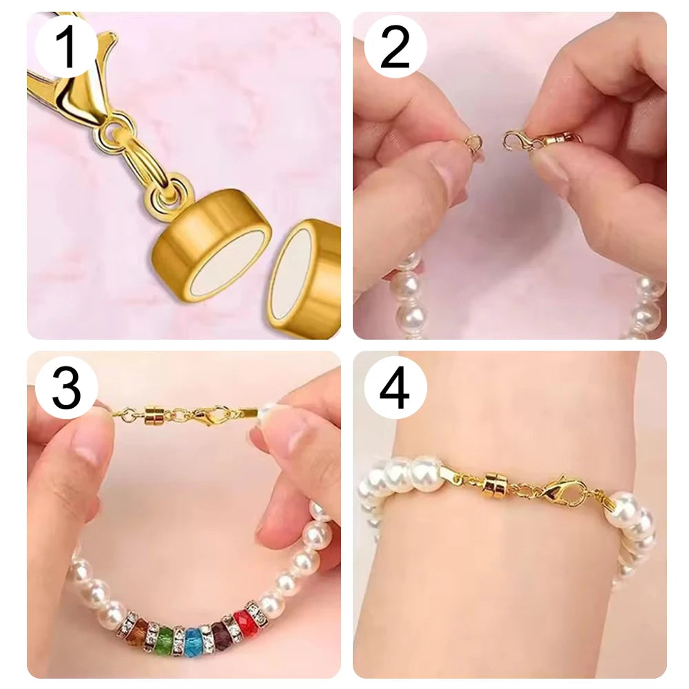 8pcs Magnetic Necklace Clasp with Lobster Jewelry Clasps for Necklaces Extender Bracelet