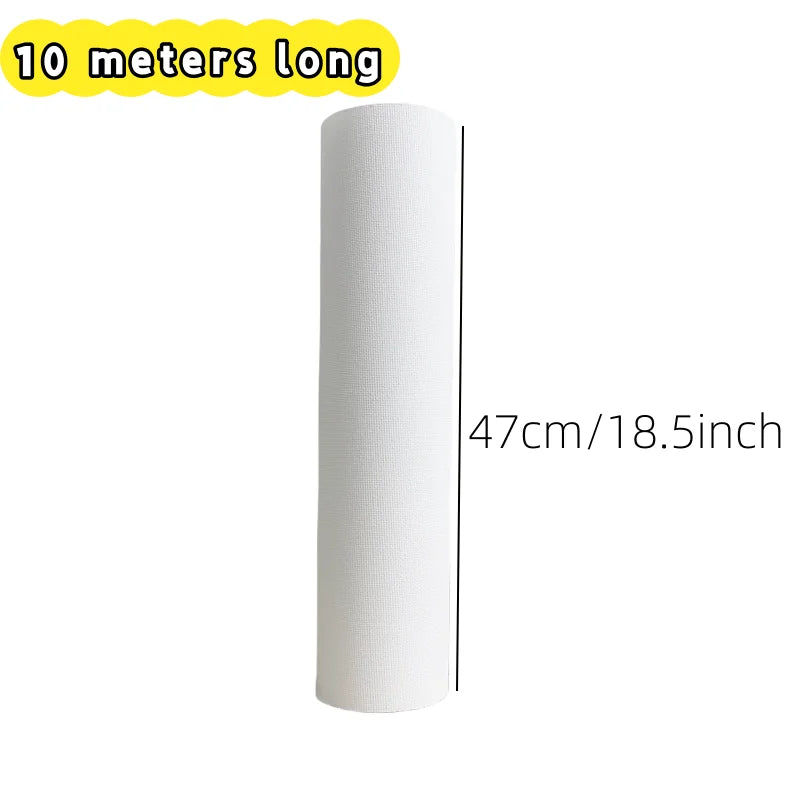 10M/Roll Cotton Canvas Roll,White Blank Specialized Suitable for Oil Painting,Acrylic Pigments,27,37,47,,57,67,77,87cm Wide