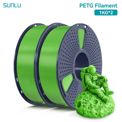 SUNLU 2KG PETG/PETG Clear Filament 1.75 ±0.02mm 1kg Spool (2.2lbs)