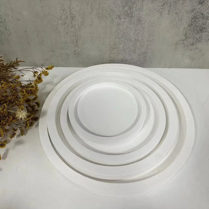 Round Tray Clay Silicone Molds Storage Plate Epoxy Resin Jewelry Display Flowerpot Candle Holder Concrete