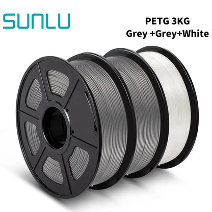 SUNLU PETG 3D Filament 1KG 3 Rolls 1.75mm +/-0.02MM 3D Printing Neatly Wound Vacuum Packing