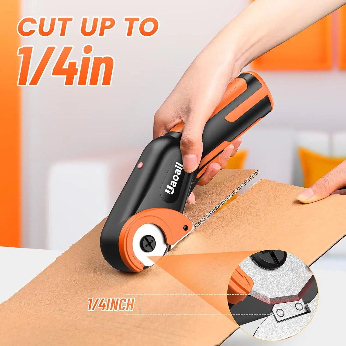 Rechargeable Cordless Scissors Cardboard Cutter Rotary Electric Cardboard Box Cutter for Carpet Fabric Leather
