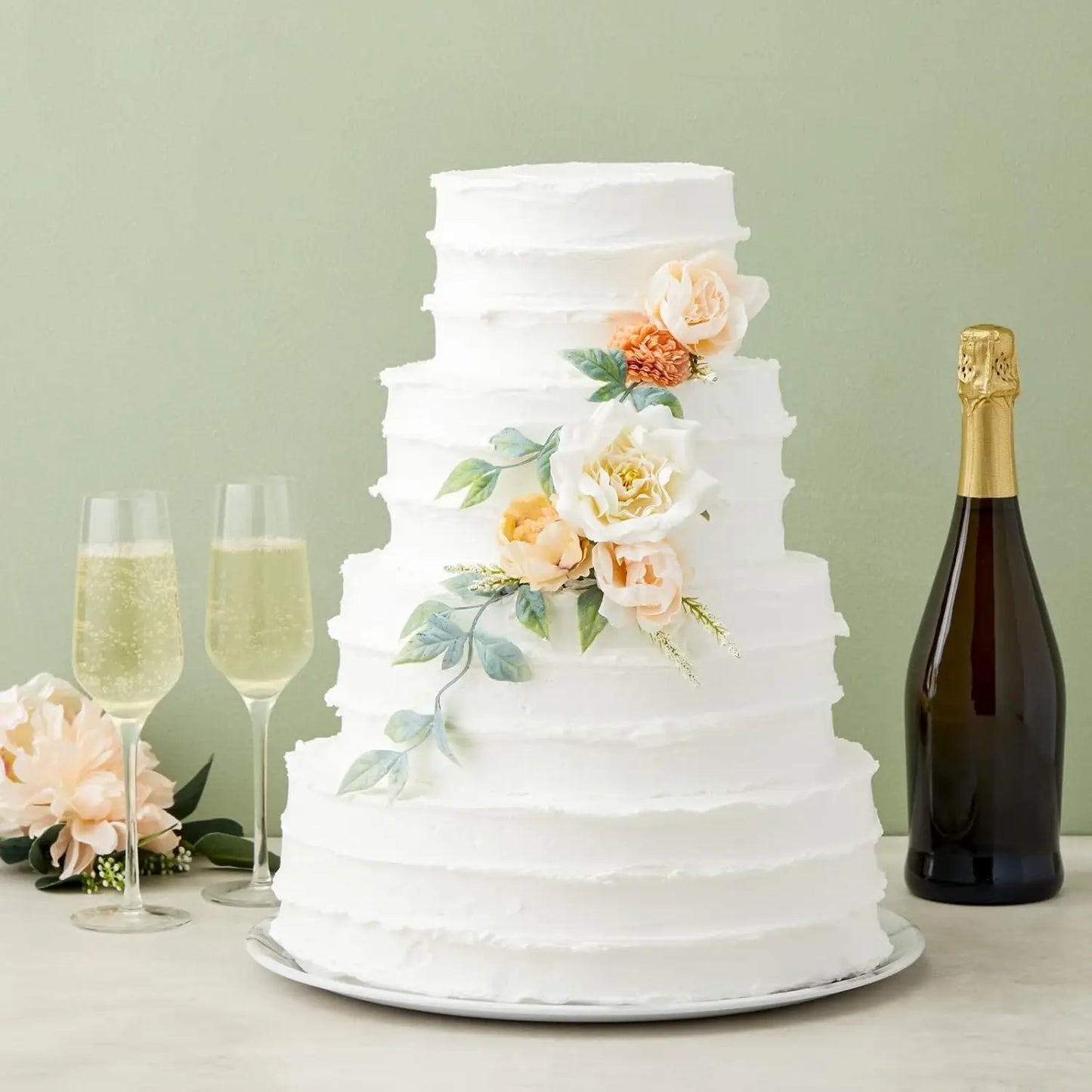 Round Foam Cake Dummy Set - Wedding Display Platform with Stackable Tiers for Decorating Practice, 6-12 Inches, 16 Inches Tall