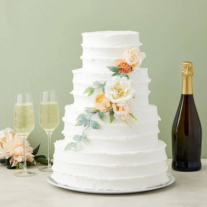 Round Foam Cake Dummy Set - Wedding Display Platform with Stackable Tiers for Decorating Practice, 6-12 Inches, 16 Inches Tall