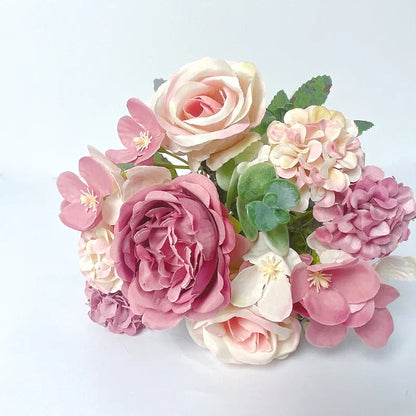 7 heads high quality peony Artificial flowers silk peonies bouquet Rose hydrangea