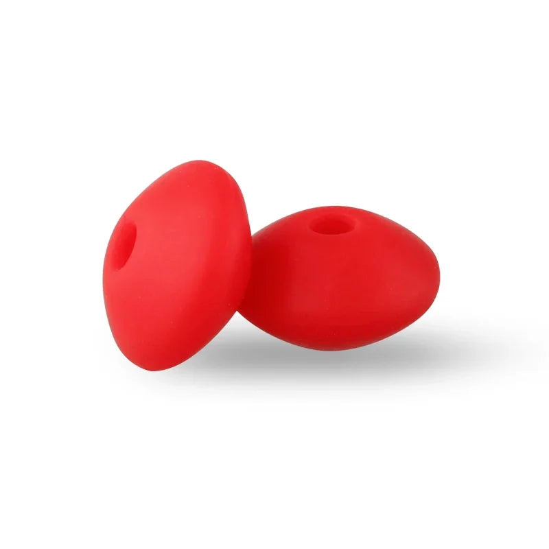 50/100pcs Silicone Lentil Beads 12mm Abacus Loose Focal Beads For Jewelry Making