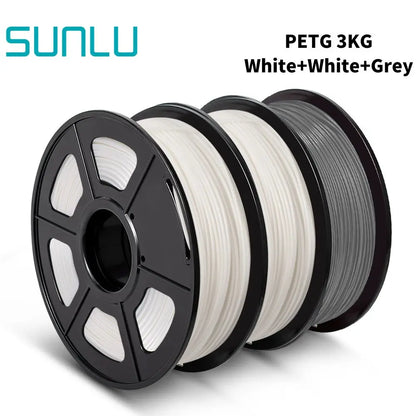 SUNLU PETG 3D Filament 1KG 3 Rolls 1.75mm +/-0.02MM 3D Printing Neatly Wound Vacuum Packing