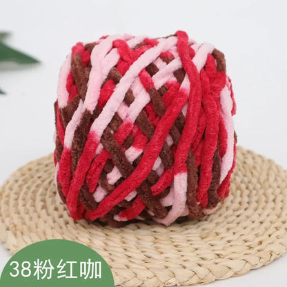 100g/ball Chenille Knitting Yarn Soft Ice Strip Line Cotton Yarn DIY Wool Yarn for Hand Knitting Scarf Thick Wool Wholesale