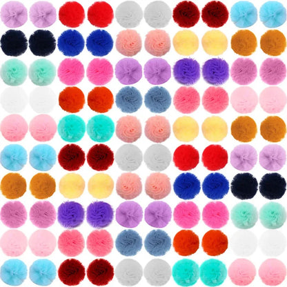 40PCS Round Lace Bows rubber bands 2CM