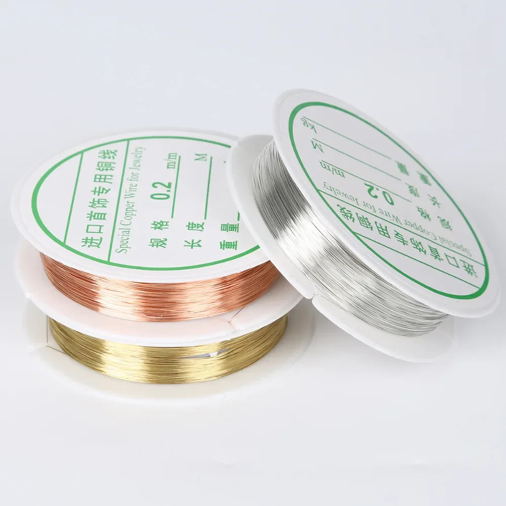 0.2/0.25/0.3/0.4/0.5/0.6/0.8/1mm Gold Silver Color Alloy Cord Beading Wire