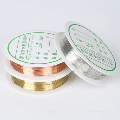 0.2/0.25/0.3/0.4/0.5/0.6/0.8/1mm Gold Silver Color Alloy Cord Beading Wire