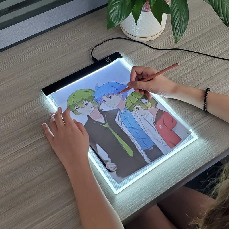 Led Drawing Copy Pad 3 Level Dimmable Board Table Animation Painting Adjustable Light Notepad