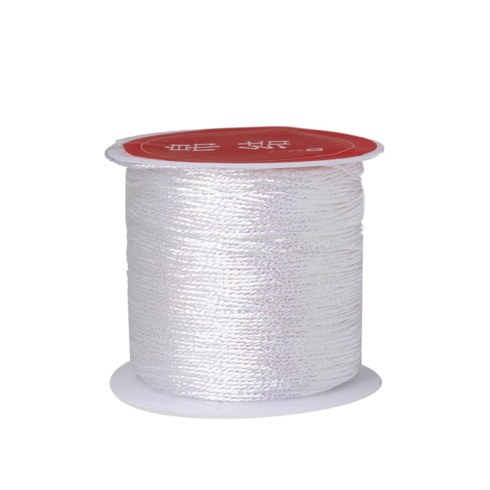 0.4mm 50m Nylon Gold Silver Thread Jewelry Cord Wire For DIY Bracelet Beading