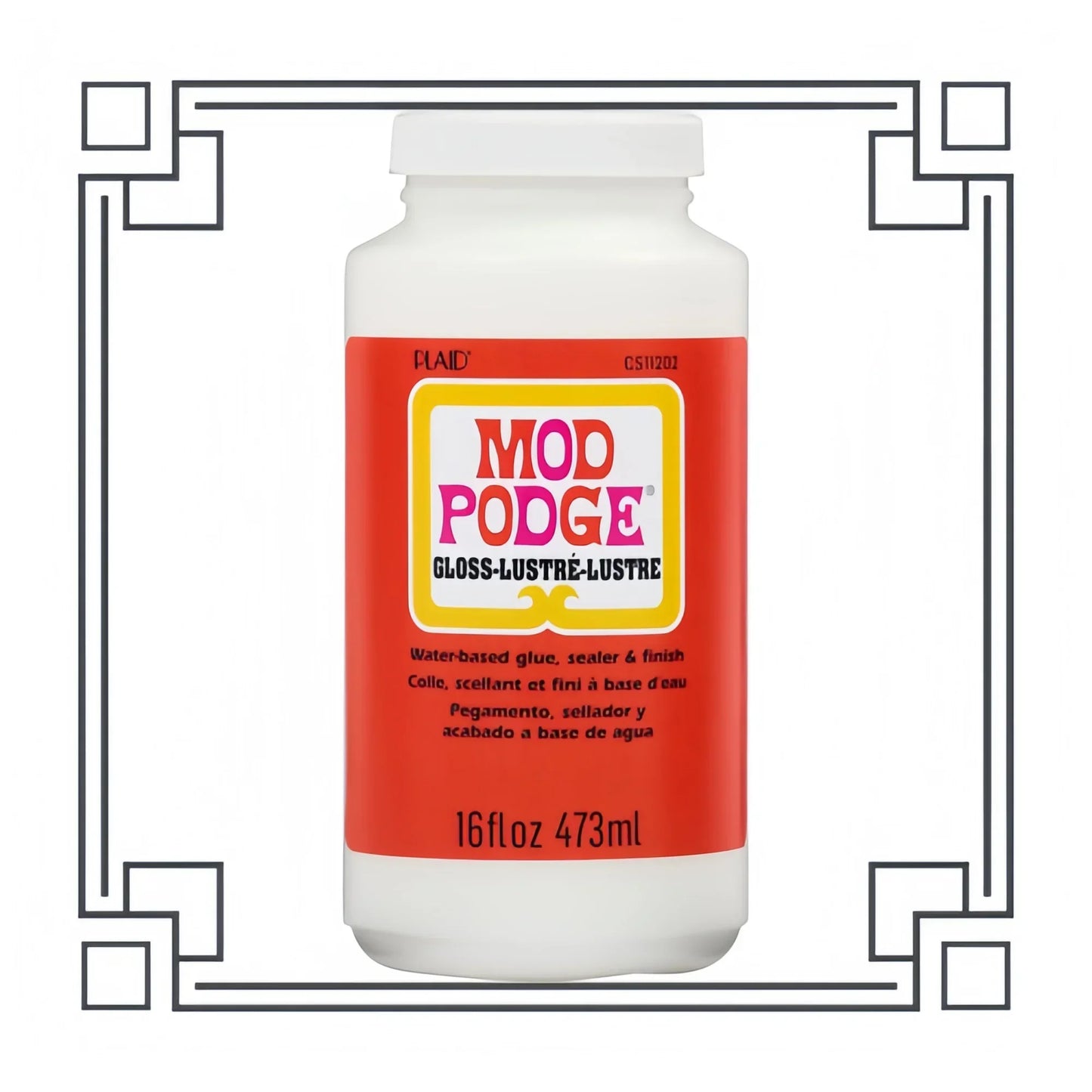 All-in-One Gloss Sealer & Glue Quick-Dry Non-Toxic - for Wood Paper Fabric Crafts DIY Scrapbooking & Art Projects