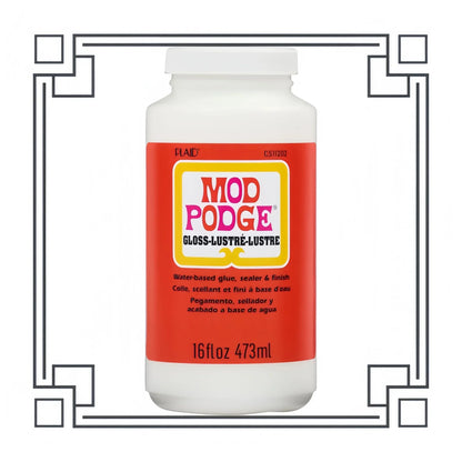 All-in-One Gloss Sealer & Glue Quick-Dry Non-Toxic - for Wood Paper Fabric Crafts DIY Scrapbooking & Art Projects