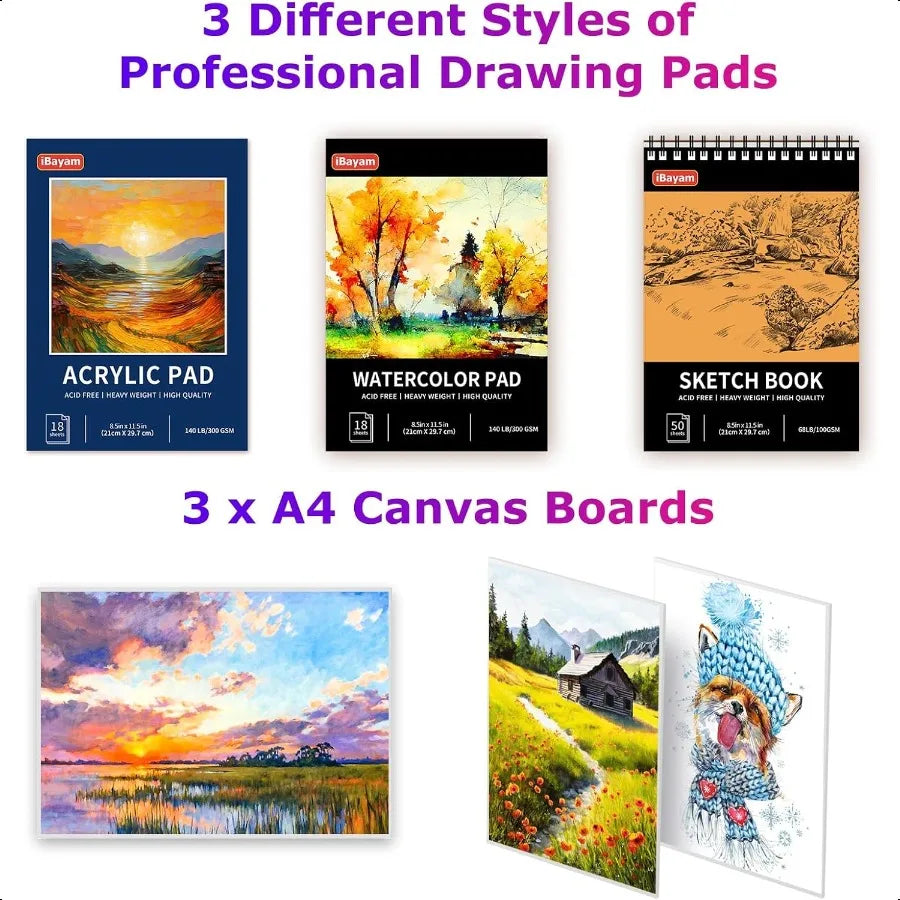 Art plies 195 Pack Art Set Drawing Kit Painting Kit Art Paint Set with Acrylic