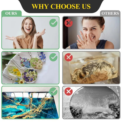 1 Gallon UV Resistant Epoxy Resin Kit No Bubble Crystal Clear DIY Table Tops Jewelry Coasters Casting and Coating Projects