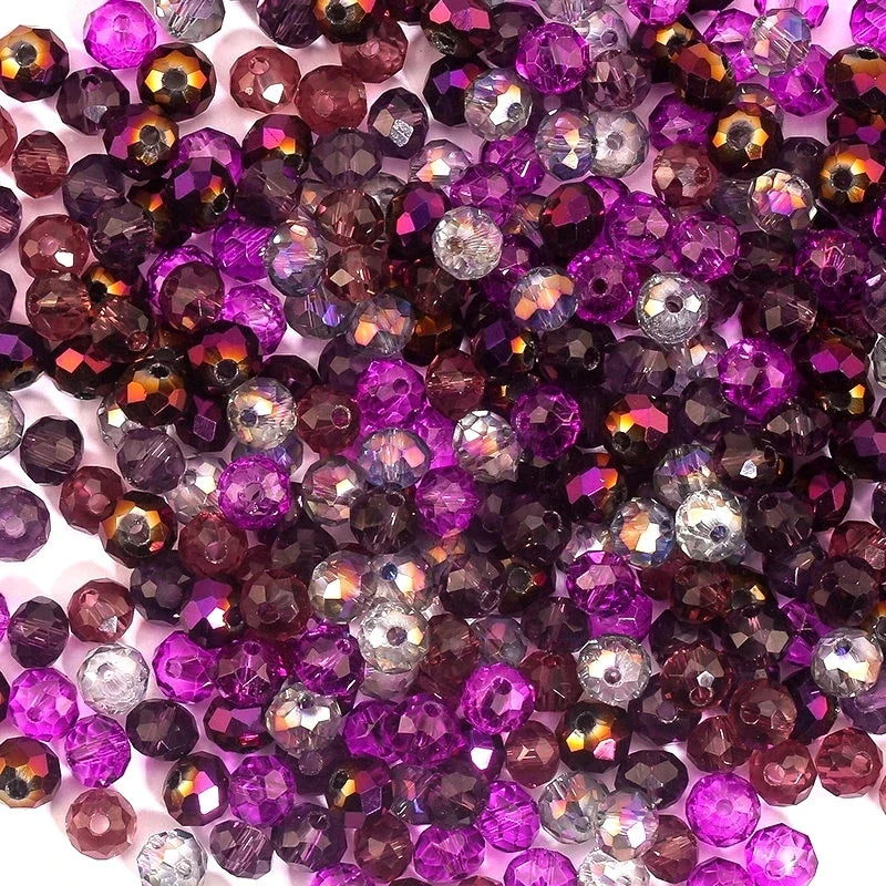 3*4mm 4*6mm Rondelle Faceted Glass Beads Loose Spacer Crystal Round Beads for Jewelry Making