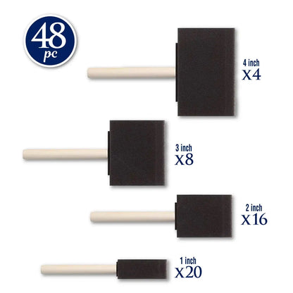 ArtSkills Craft Foam Paint Brush Set, 4 Sizes, 48 Pieces