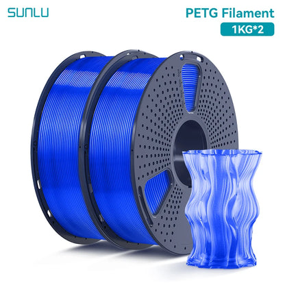 SUNLU 2KG PETG/PETG Clear Filament 1.75 ±0.02mm 1kg Spool (2.2lbs)