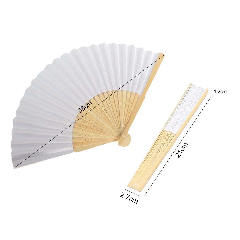 Blank White DIY Paper Decorative Fans Hand Practice Paper Fan Elegant for Calligraphy Drawing