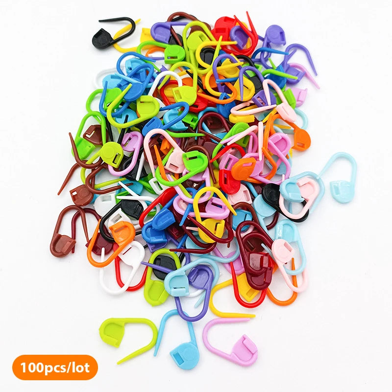 50Pcs Mix Color Plastic Knitting Tools Locking Stitch Markers Crochet Latch Needle Colorful Pins Clip Hook