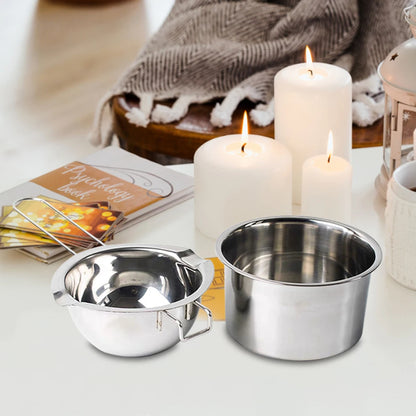 2 Pcs Candle Wax Melting Pot Long Handled 400ml