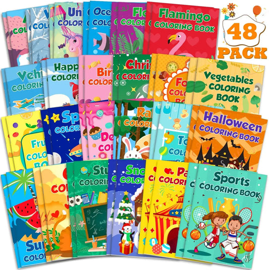 48Pack Small Coloring Books for Kids Ages 4-8, 8-12, Ages 2-4