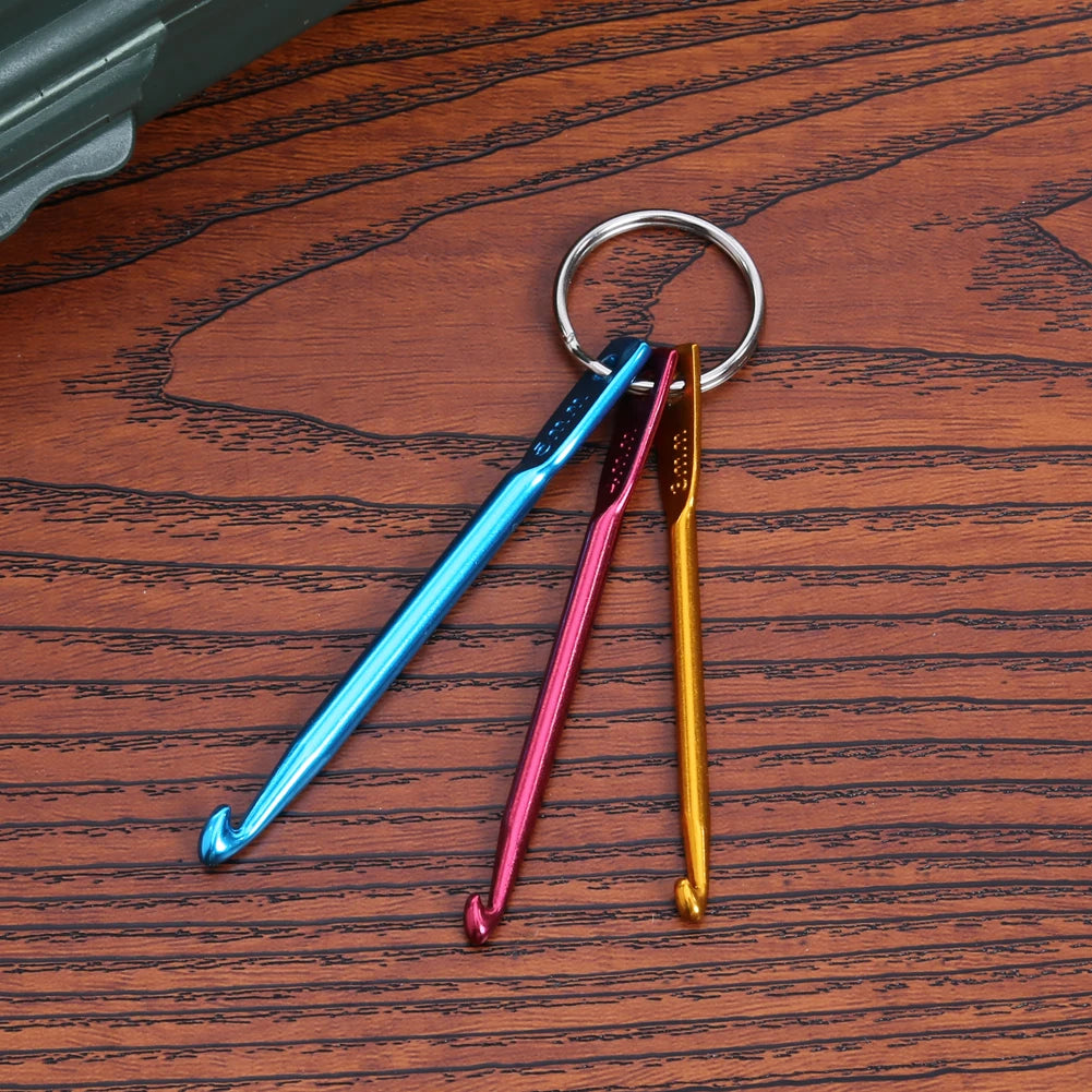 3pcs Stitching Crochet Multicolor Aluminium Portable Knitting Kits Mini for Beginners Adults