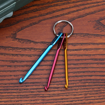 3pcs Stitching Crochet Multicolor Aluminium Portable Knitting Kits Mini for Beginners Adults