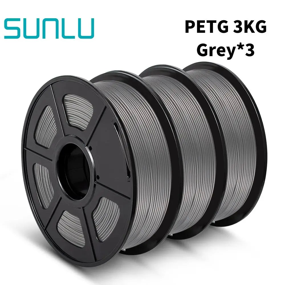 SUNLU PETG 3D Filament 1KG 3 Rolls 1.75mm +/-0.02MM 3D Printing Neatly Wound Vacuum Packing