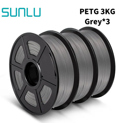 SUNLU PETG 3D Filament 1KG 3 Rolls 1.75mm +/-0.02MM 3D Printing Neatly Wound Vacuum Packing