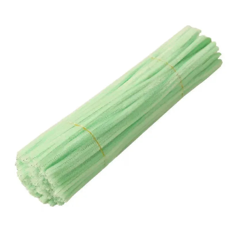 100pcs 30cm Chenille Stems Stick Cleaners Handmade Colorful Pipe