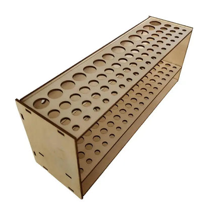 67 Holes Paintbrush Holder Stand Wooden Desk Organizer Wall Mounted