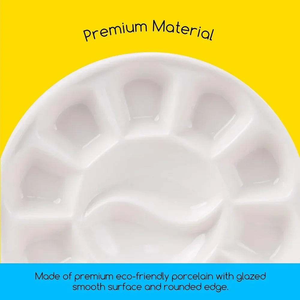 12 well round porcelain palette gouache, 7 inches