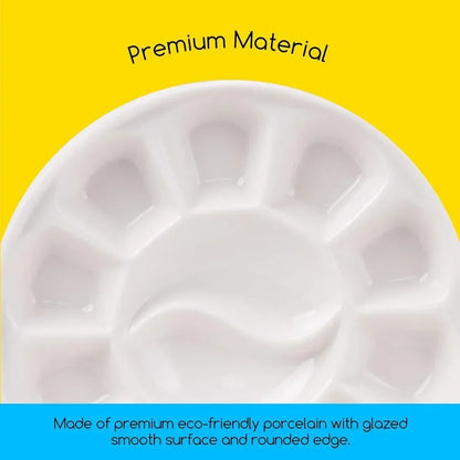 12 well round porcelain palette gouache, 7 inches