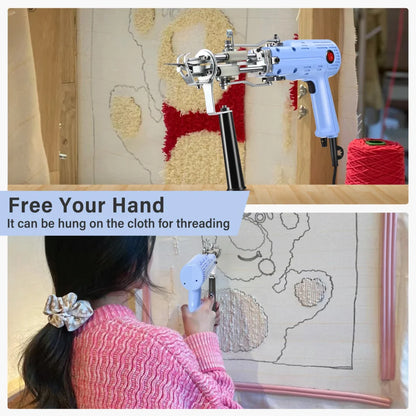 Upgraded 2 In 1 Electric Tufting Rug Gun With Adjustable Cut And Loop Pile Carpet Weaving Machine