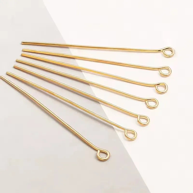 200PCS 35mm Mini Metal Wire Eyepins Beading Small Open Eye Head Pins Needles Bulk for DIY Craft Earrings Jewelry Accessories